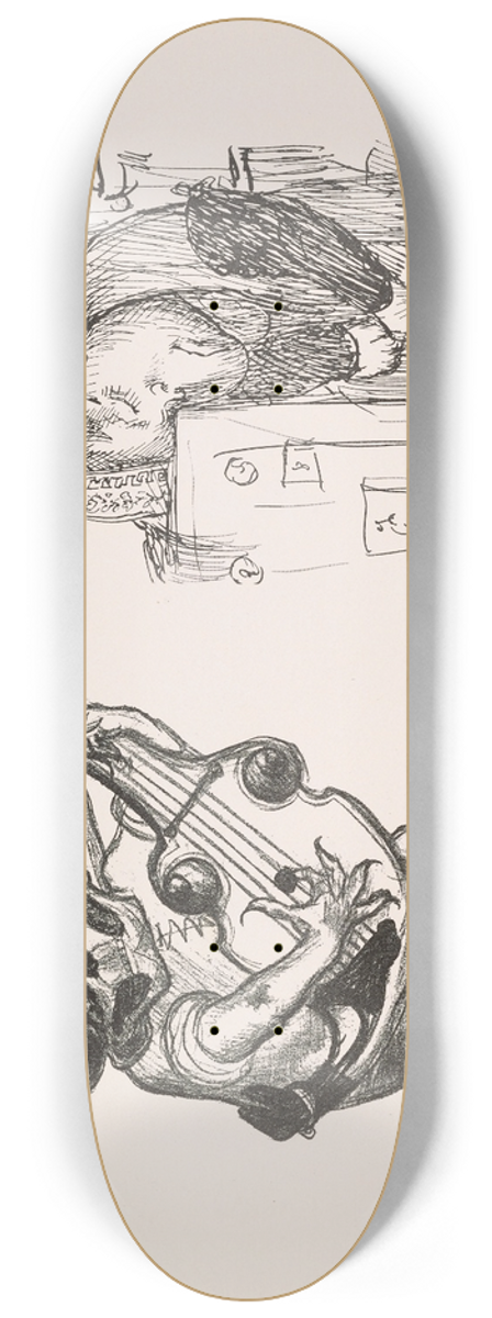 Pierre Puvis de Chavannes - Les caricatures de Puvis de Chavannes Pl.05 8.25 inch art skate deck
