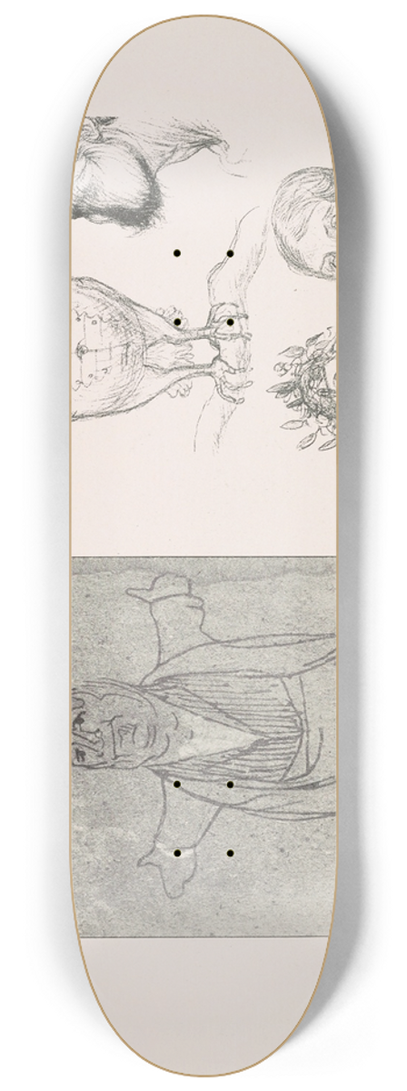 Pierre Puvis de Chavannes - Les caricatures de Puvis de Chavannes Pl.10 8.25 inch art skate deck