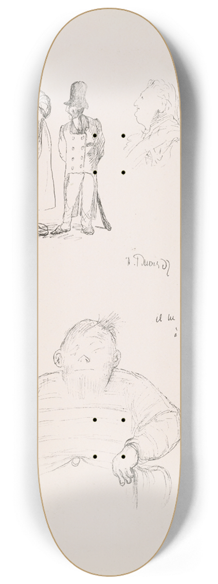 Pierre Puvis de Chavannes - Les caricatures de Puvis de Chavannes Pl.18 8.25 inch art skate deck