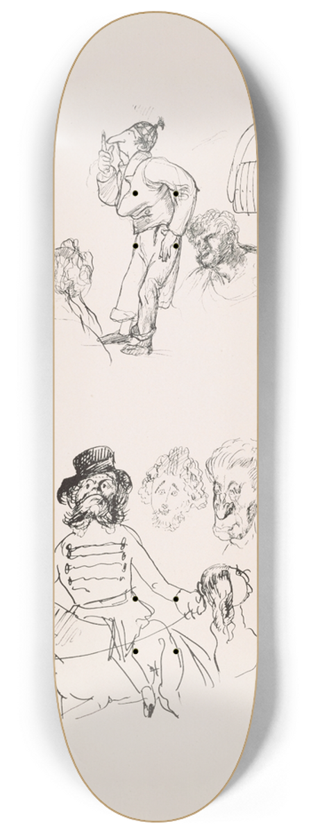 Pierre Puvis de Chavannes - Les caricatures de Puvis de Chavannes Pl.29 8.25 inch art skate deck