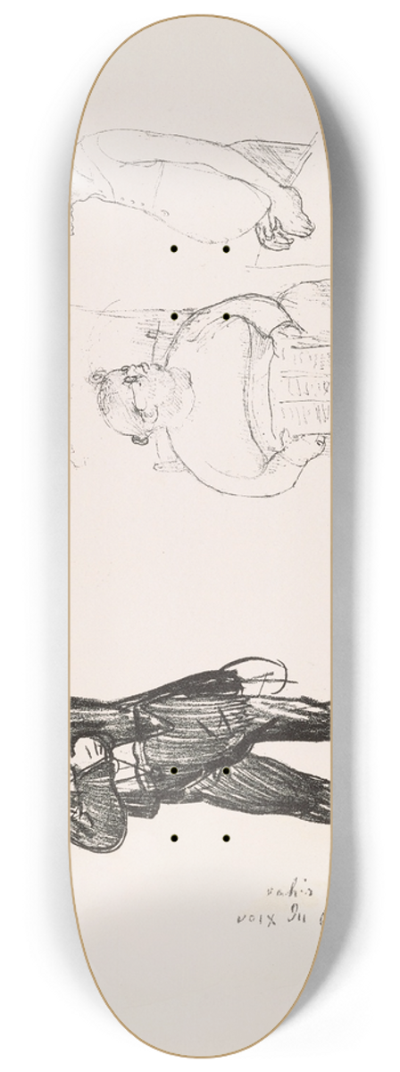 Pierre Puvis de Chavannes - Les caricatures de Puvis de Chavannes Pl.32 8.25 inch art skate deck