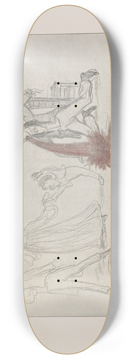 Pierre Puvis de Chavannes - Les caricatures de Puvis de Chavannes Pl.37 8.25 inch art skate deck
