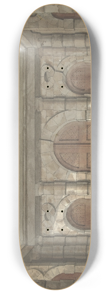 Pieter Barbiers - Ontwerp voor een toneeldecor van een voorportaal van een gevangenis 8.25 inch art skate deck