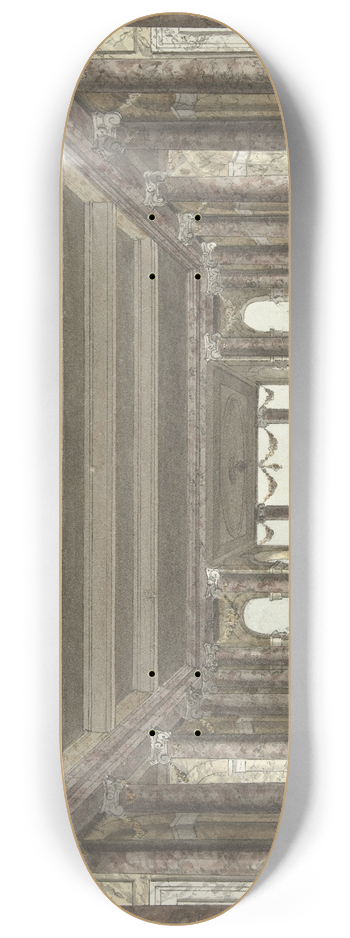 Pieter Barbiers - Ontwerp voor een toneeldecor van een zuilengalerij met loggia 8.25 inch art skate deck