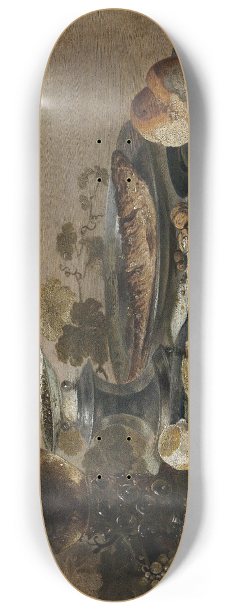 Pieter Claesz - Still Life with a Fish 8.25 inch art skate deck