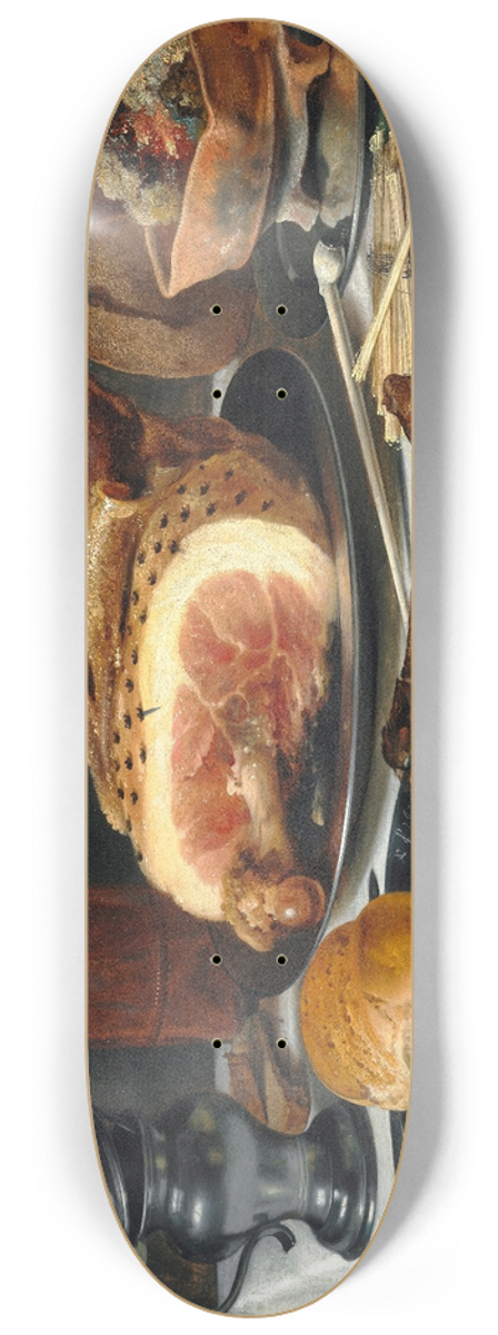 Pieter Claesz - Still Life with Ham 8.25 inch art skate deck