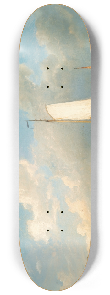 Pieter Cornelis Dommersen - Shipping In A Dutch Estuary At Low Tide 8.25 inch art skate deck