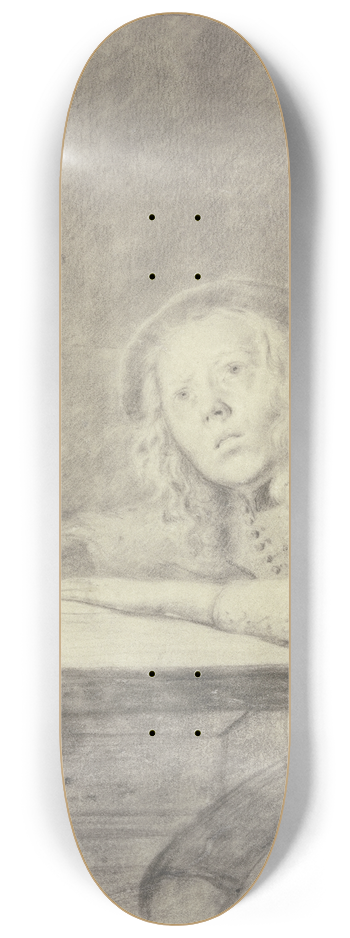 Pieter Cornelisz van Slingelandt - Knabe, bei Licht schreibend 8.25 inch art skate deck