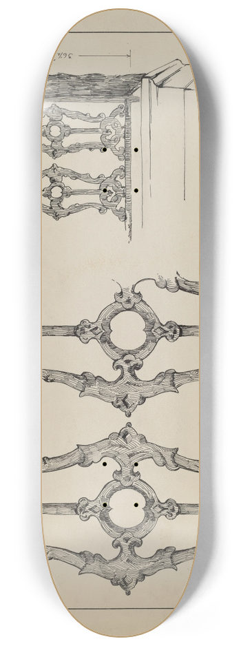 Arelia Arbo - Iron Balcony Railing 8.25 inch art skate deck