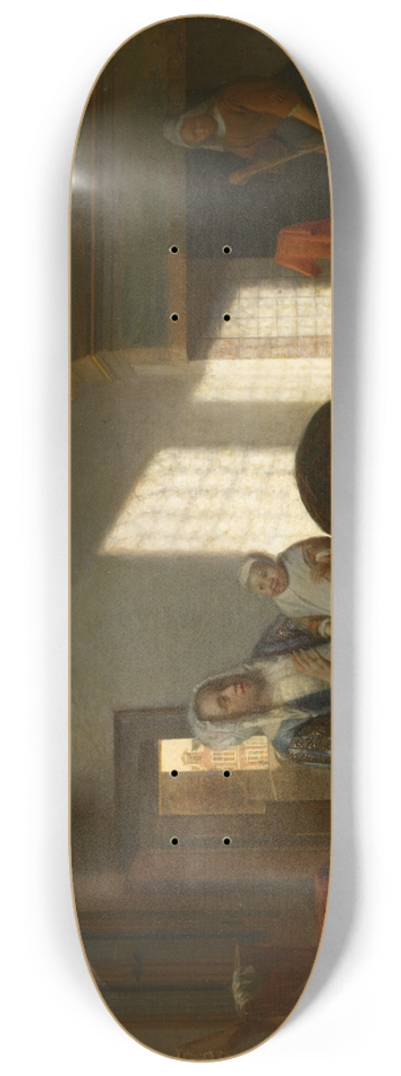 Pieter De Hooch - Interior with mother and child, Mother joy 8.25 inch art skate deck