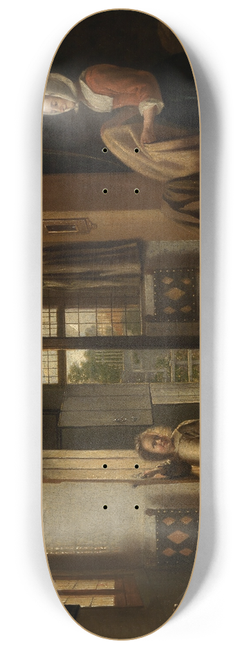 Pieter De Hooch - In the bedroom 8.25 inch art skate deck