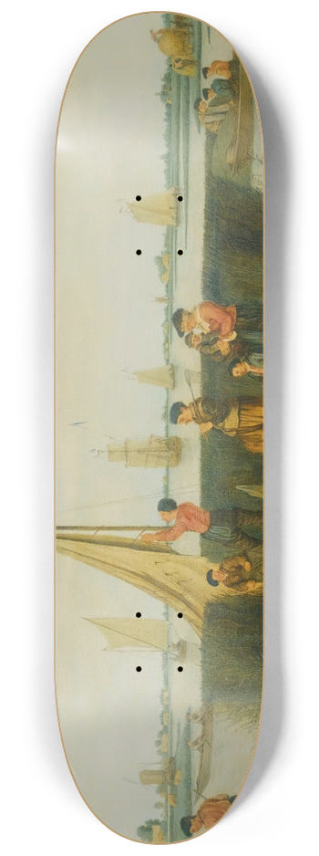 Arent Arentsz. Cabel - Fishermen On The Banks Of A River Estuary 8.25 inch art skate deck