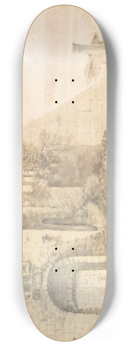 Pieter Moninckx - Pyramid of Cestius and the Porta San Paolo, Rome 8.25 inch art skate deck