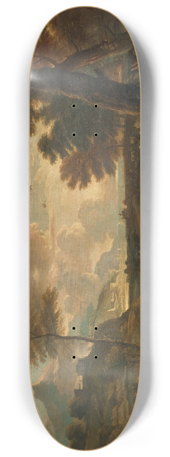 Pieter Mulier the Elder - An Italianate landscape with herdsmen 8.25 inch art skate deck