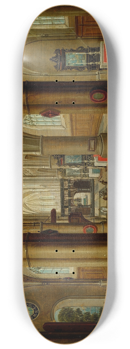 Pieter Neeffs the Elder - Interior of a Gothic Church II 8.25 inch art skate deck
