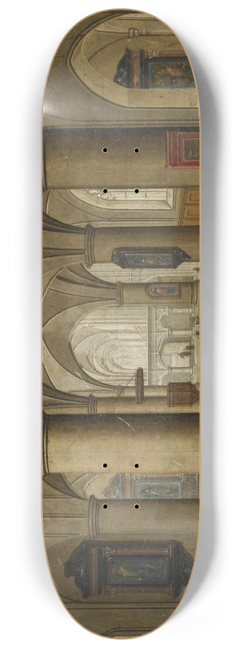 Pieter Neeffs the younger - Interior of a Gothic Church 8.25 inch art skate deck