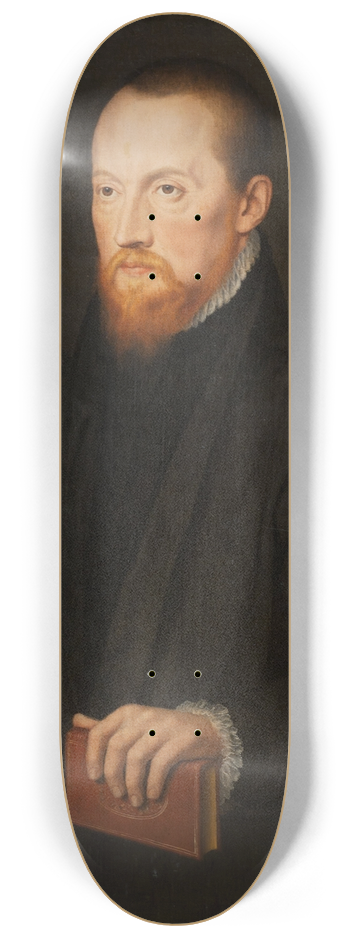 Pieter Pourbus - Bearded, red-headed Man, seated 8.25 inch art skate deck