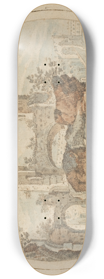 Pieter Stevens - Travellers among Roman Ruins 8.25 inch art skate deck
