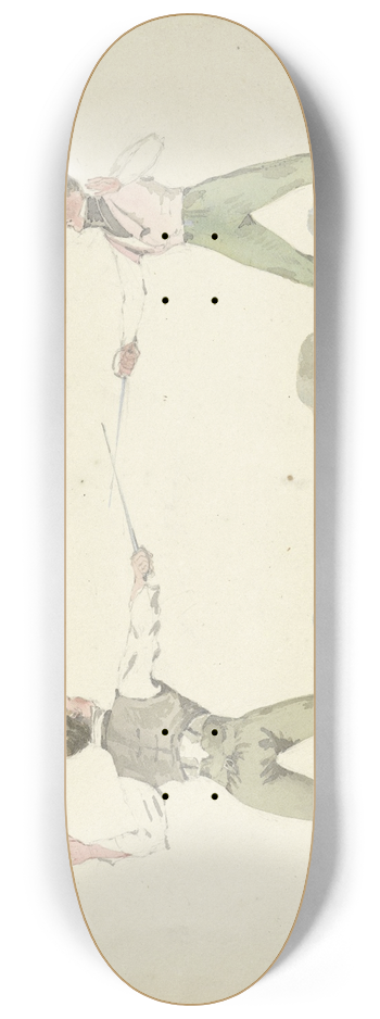 Pieter van Loon - Duellerende mannen 8.25 inch art skate deck