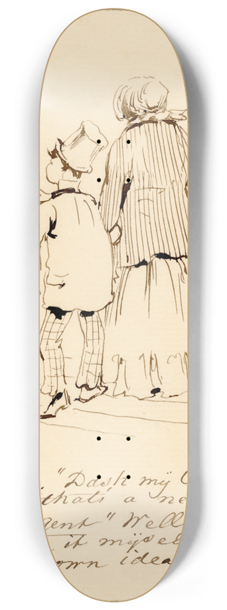 Pieter van Loon - Karik., twee over kleding converserende heren 8.25 inch art skate deck