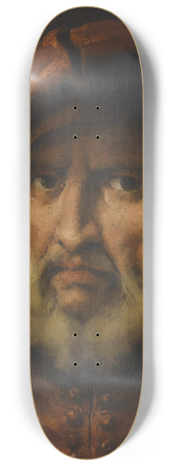 Pietro della Vecchia - Head Of A Bearded Man, Wearing A Red Cap And Red Shirt 8.25 inch art skate deck