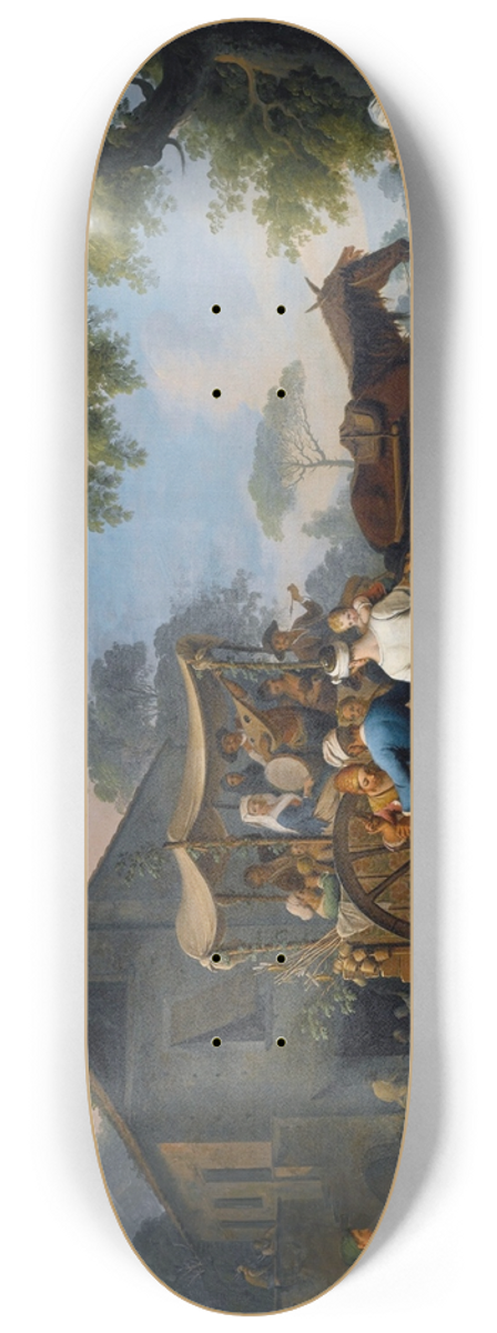 Pietro Fabris - Villagers Preparing To Depart For The Festival Of The Madonna Dellarco 8.25 inch art skate deck