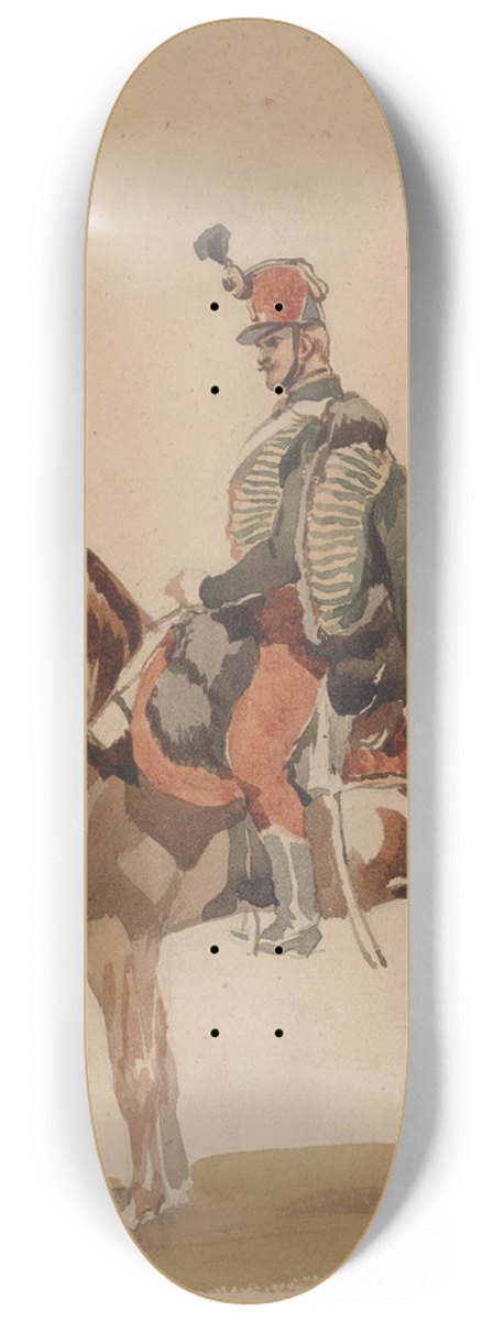Piotr Michaowski - Austrian Hussar on a bay horse 8.25 inch art skate deck