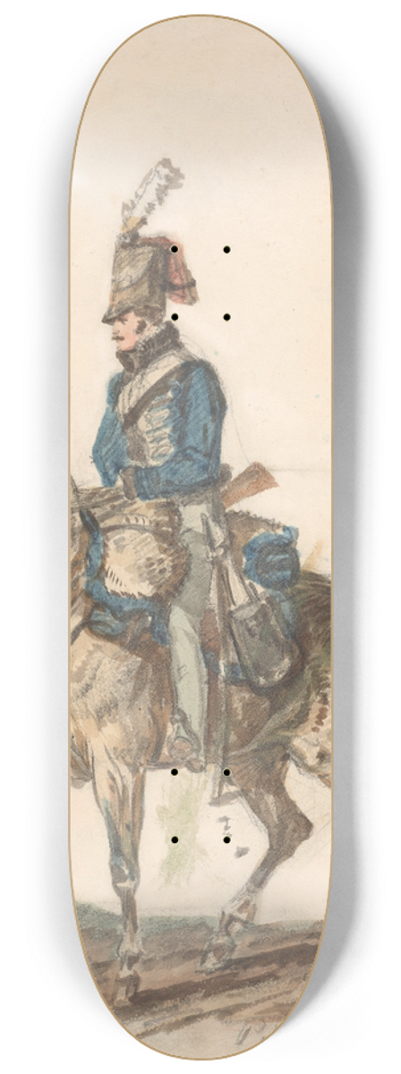 Piotr Michaowski - Hanover hussar on horseback 8.25 inch art skate deck