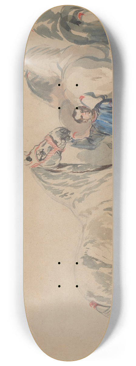 Piotr Michaowski - Stableman and horses 8.25 inch art skate deck