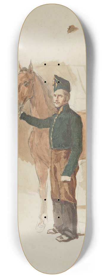 Piotr Michaowski - Stableman with a horse 8.25 inch art skate deck