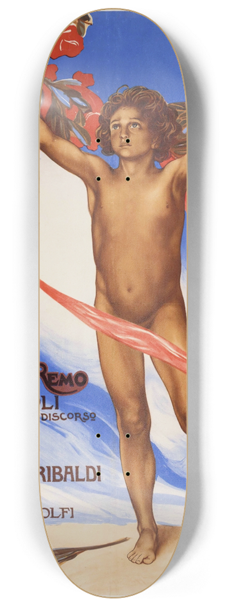 Plinio Nomellini - Il Monumento A Giuseppe Garibaldi 8.25 inch art skate deck