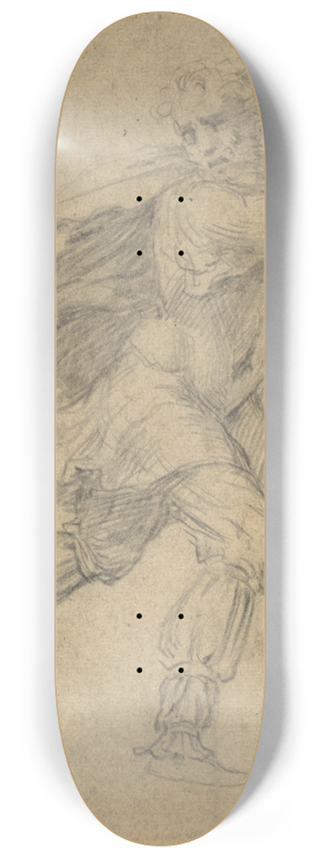 Polidoro da Caravaggio - Fleeing Barbarian 8.25 inch art skate deck
