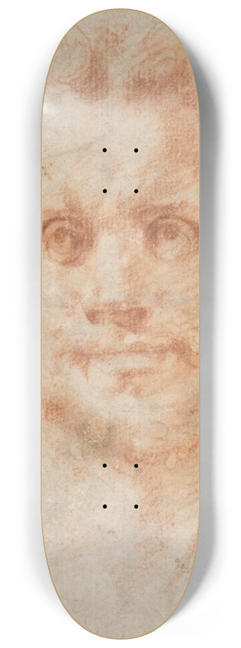 Pontormo (Jacopo Carucci) - Study of a Mans Head 8.25 inch art skate deck