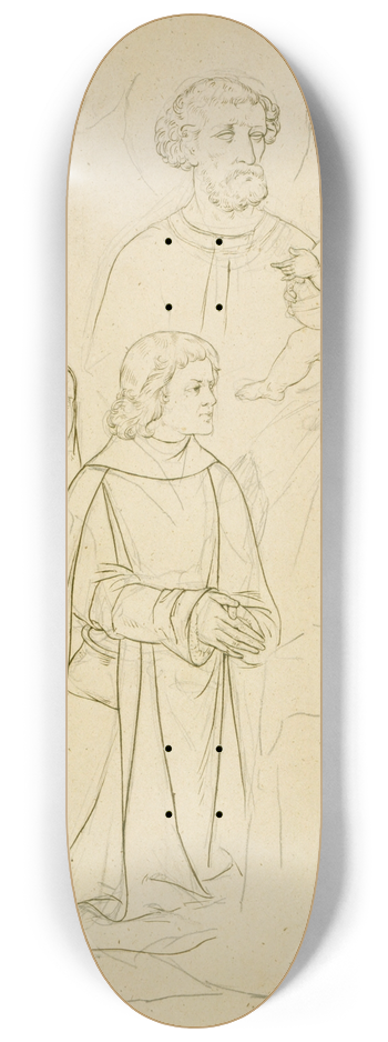 Prosper Lafaye - Saint-Joseph et lEnfant Jsus parmi une famille en prire 8.25 inch art skate deck