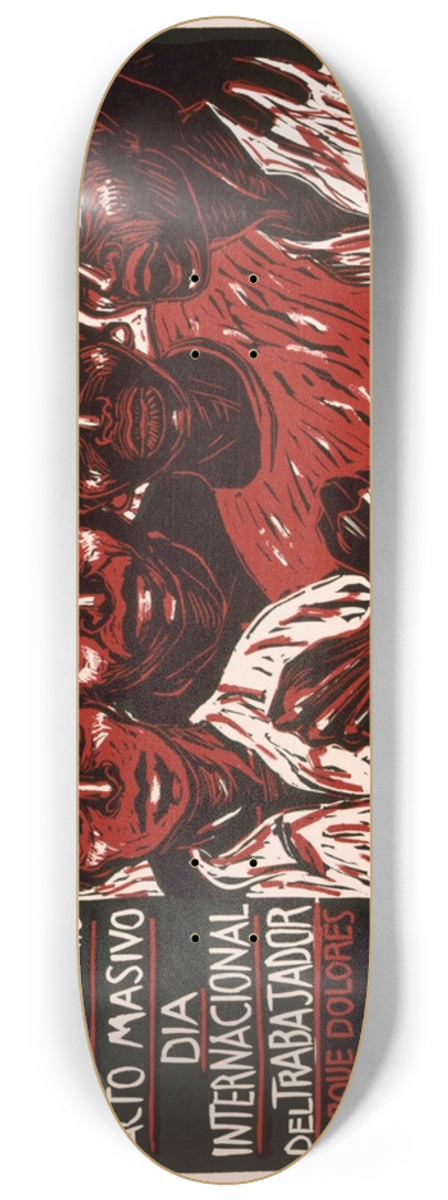 Rachael Romero - International Workers Day May 1st rally 1PM Dolores Park 8.25 inch art skate deck