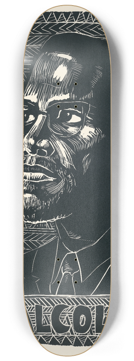 Rachael Romero - Malcolm X 8.25 inch art skate deck