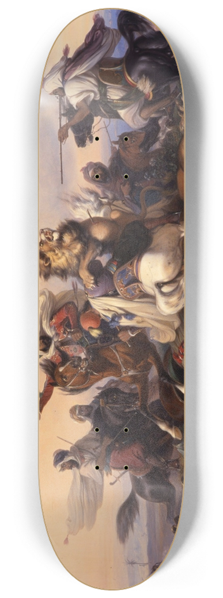 Raden Saleh - The Lion hunt 8.25 inch art skate deck
