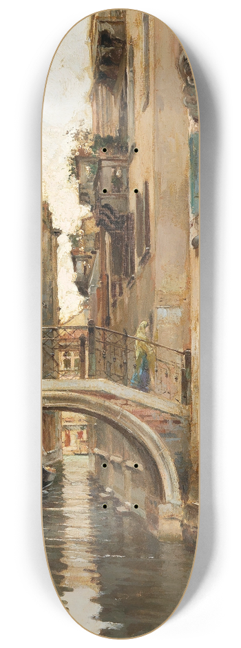 Raffaele Tafuri - A canal in Venice 8.25 inch art skate deck