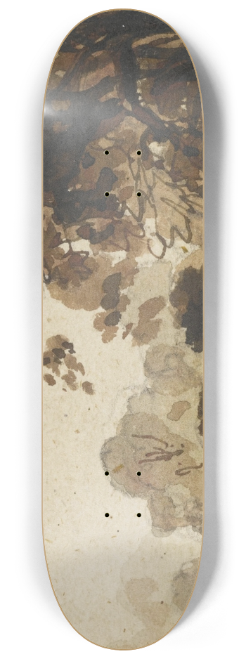 Ramsay Richard Reinagle - Study of a wooded landscape with trees 8.25 inch art skate deck