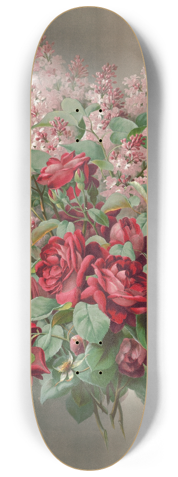 Raoul de Longpre - Purple hues and blushes rare 8.25 inch art skate deck