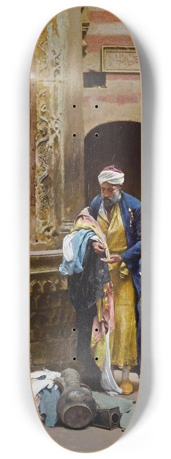 Raphael von Ambros - Merchant Before The Sabil Of Nafisa Al-bayda, Cairo 8.25 inch art skate deck