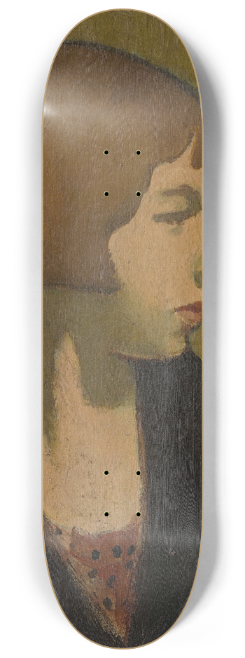 Raymond McIntyre - Woman in black jacket 8.25 inch art skate deck