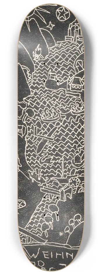 Reijer Stolk - Kerstkaart met heuvellandschap en meer 8.25 inch art skate deck