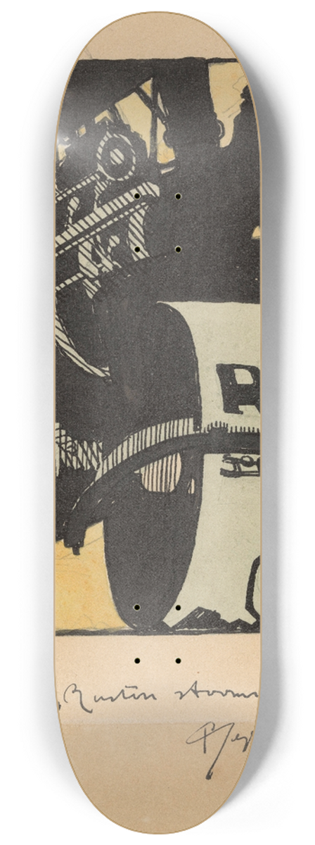 Reijer Stolk - Ontwerp voor reclame voor `Ruston stoomwegwals 8.25 inch art skate deck