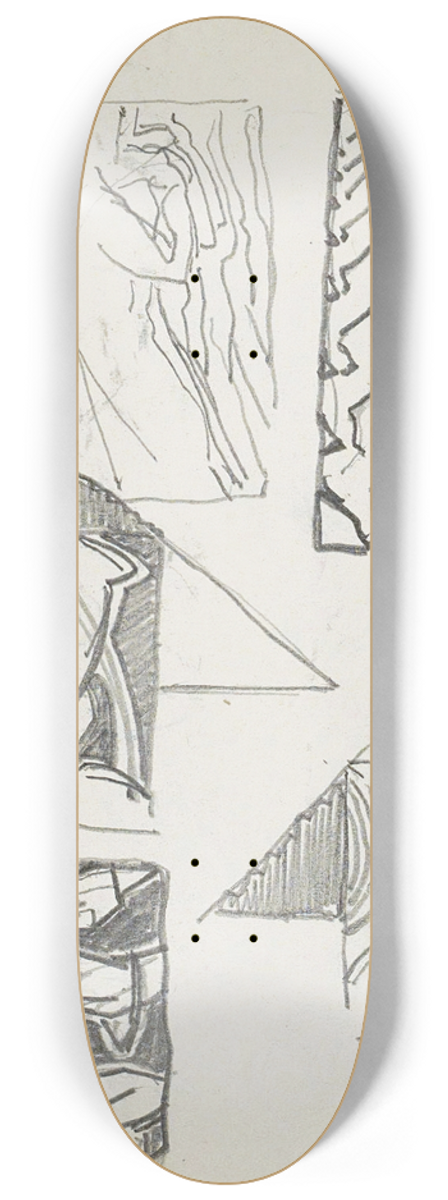 Reijer Stolk - Studieblad, onder andere met figuren en dierenkoppen 8.25 inch art skate deck