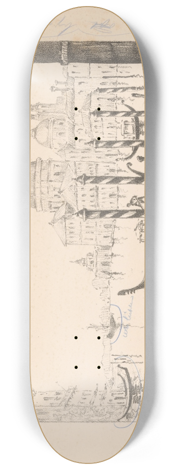 Reinier Willem Petrus de Vries - Gezicht op het Canal Grande en de Santa Maria della Salute, te Veneti 8.25 inch art skate deck