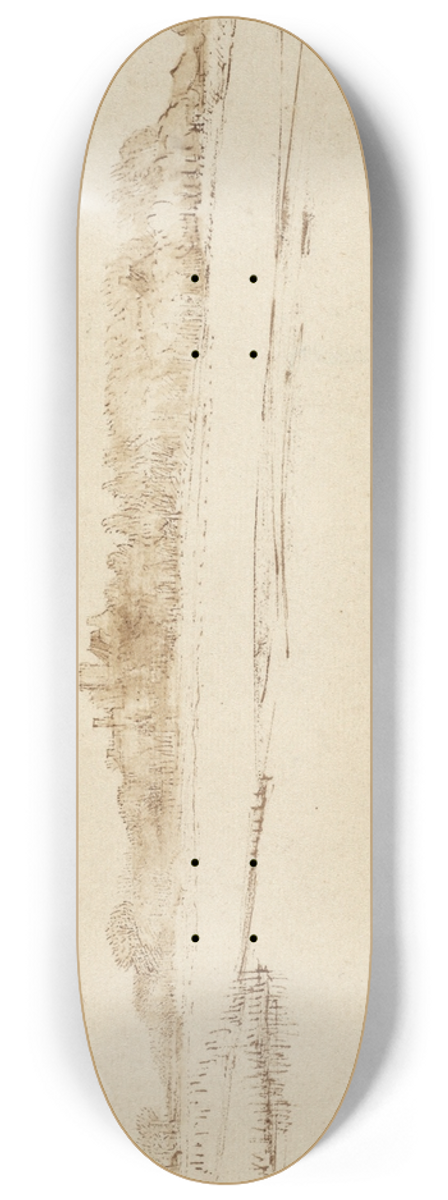 Rembrandt van Rijn - Landscape with the House with the Little Tower 8.25 inch art skate deck