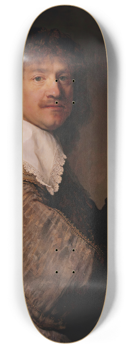Rembrandt van Rijn - Portrait of a Man Holding a Black Hat 8.25 inch art skate deck