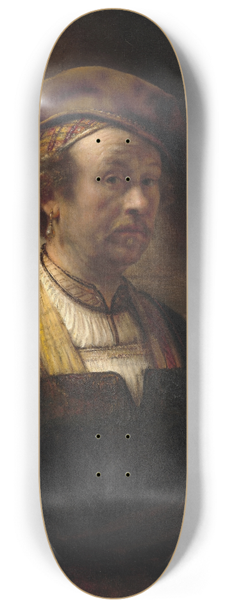 Rembrandt van Rijn - Portrait of Rembrandt 8.25 inch art skate deck