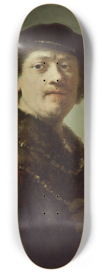 Rembrandt van Rijn - Self-Portrait in a Black Cap 8.25 inch art skate deck